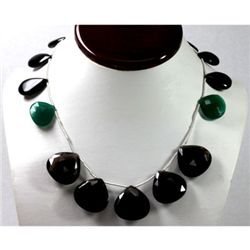 317.44 ctw Natural Black Onyx Emerald Amethyst Necklace