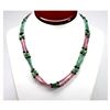 Image 1 : Natural 147.85 ctw Emerald, Ruby Sapphire Bead Necklace