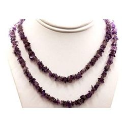 Amethyst uncut beads 265.0 ctw Necklace