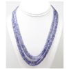 Image 1 : Tanzanite pillet beads 4 rows 306.55 ctw Necklace