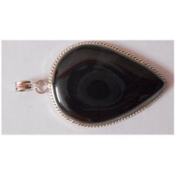 Natural 87.05 ctw Black Onex Pendant 925 Sterling