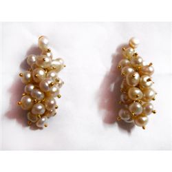 Natural 57.00 ct Pearl Earrings .925 Sterling w/ Bronze