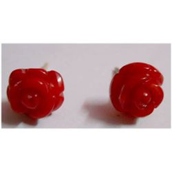 Natural 8.85 ctw Red Corale Earrings 925 Sterling