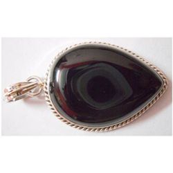 Natural 46.55 ctw Black Onex Pendant 925 Sterling