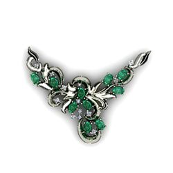 Genuine 13 g Emerald Oval .925 Sterling Silver Pendant