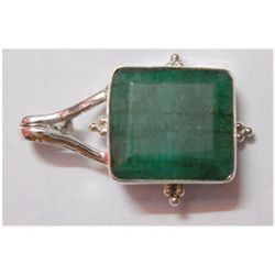 Natural 29.50 ctw Emerald Pendant 925 Sterling