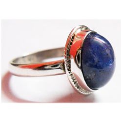 Natural 4.8 g Tanzanite Oval .925 Sterling Silver Ring