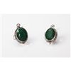 Image 1 : Natural 27.06 ctw Emerald Oval Earring .925 Sterling