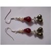 Image 1 : 40.0 ctw Ruby and Pearl Earring .925 Sterling Silver