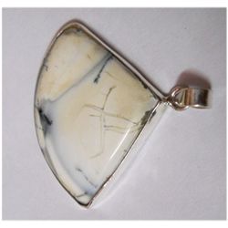 Natural Semi Precious Pear Cut .925 Sterling Pendant