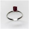 Image 1 : Natural 4.85 ctw Garnet Emerald Cut .925 Sterling Ring