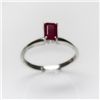 Image 1 : Natural 4.00 ctw Ruby Emerald Cut .925 Sterling Ring