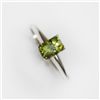 Image 1 : Natural 2.75 ctw Peridot Emerald Cut .925 Sterling Ring