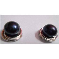 Natural 26.30 ctw Pearl Round Earrings .925 Sterling