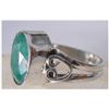 Image 1 : Natural 20.25 ctw Emerald Oval Ring .925 Sterling