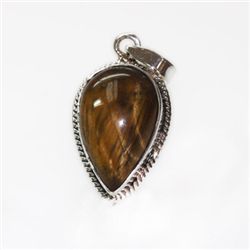 Natural 23.07 ctw Tigereye Pendant .925 Sterling Silver