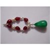 Image 1 : 65.0 ctw Ruby Pearl and Emerald Bracelet .925 Sterling