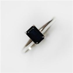 Natural 3.75 ctw Sapphire Emerald .925 Sterling Ring