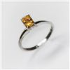 Image 1 : Natural 4.15 ctw Citrine Emerald Cut .925 Sterling Ring