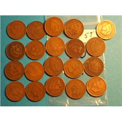 (20) INDIAN HEAD CENT