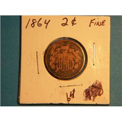 1864 2 CENT COPPER