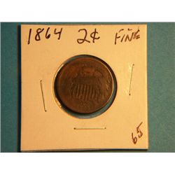 1864 2 CENT COPPER
