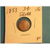 Image 1 : 1853 3 CENT SILVER