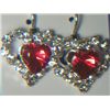 Image 1 : RED HEART WITH SIMULATED DIAMONDS