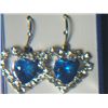 Image 1 : BLUE HEART WITH SIMULATED DIAMONDS