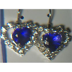 DARK BLUE HEART WITH SIMULATED DIAMONDS