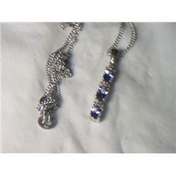 PLATNIUM  OVERLAY SILVER TANZANITE PENDANT