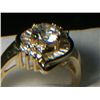 Image 2 : SIMULATED DIAMOND RING SIZE 8 STERLING SILVER W/ GOLD OVERLAY
