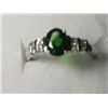 Image 1 : RUSSIAN CHROME DIOPSIDE WHITE TOPAZ RING SIZE 7