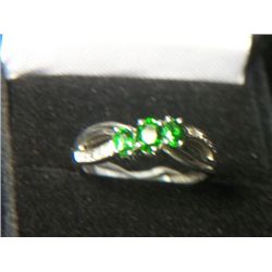 RUSSIAN DIOPSIDE DIAMOND RING SIZE 8