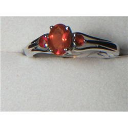 PLATNIUM OVERLAY SILVER MEXICAN FIRE RING SIZE 8