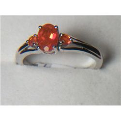 PLATNIUM OVERLAY SILVER MEXICAN FIRE RING SIZE 8