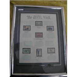Framed Civil War Memorabilia  Stamps