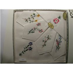Six Irish Linen Handkerchiefs in its Original Box