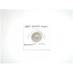 1867 Shield Nickel WITHOUT RAYS *PLEASE LOOK AT PICTURE TO DETERMINE GRADE - NICE COIN*!!