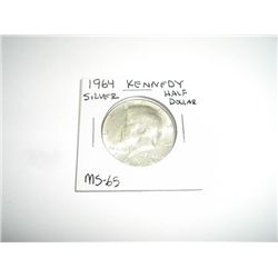 1964 SILVER Kennedy Half Dollar *RARE MS-65 HIGH GRADE*!!