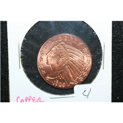 Golden State Mint "1929 Indian Chief" Copper Round; .999 Fine Copper 1/4 Oz.