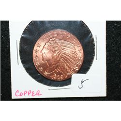 Golden State Mint "1929 Indian Chief" Copper Round; .999 Fine Copper 1/4 Oz.