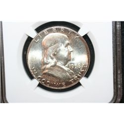1958 Ben Franklin Half Dollar, NGC Graded MS65