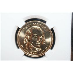 2007-P First Day Issue James Madison-Fourth President $1; NGC Graded MS65
