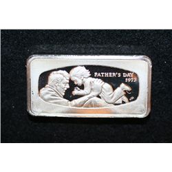 1973 Father's Day Silver Proof Ingot; .925 Fine Silver 1,000 Grain
