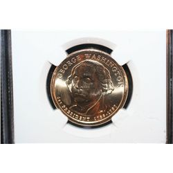 2007-D First Day Issue George Washington-First President $1; NGC Graded MS65