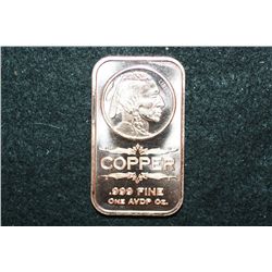 2012 Copper Ingot, .999 Fine 1 Oz.