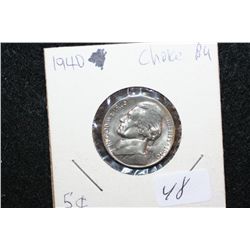1940 Jefferson Nickel, Choice BU