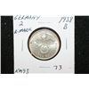 Image 1 : 1938B German 2 Reichsmark Foreign Coin W/Flying Eagle Holding Swatstika