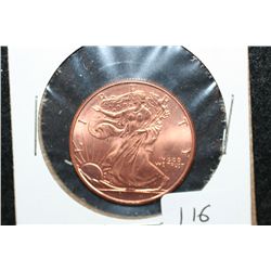 Golden State Mint "Walking Liberty" Copper Round; .999 Fine Copper 1/4 Oz.